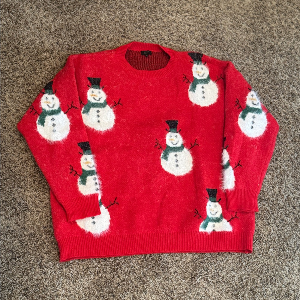 Debut Festive Red Women’s Sweater with Snowman Design